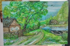 Картина «Домик в деревне»